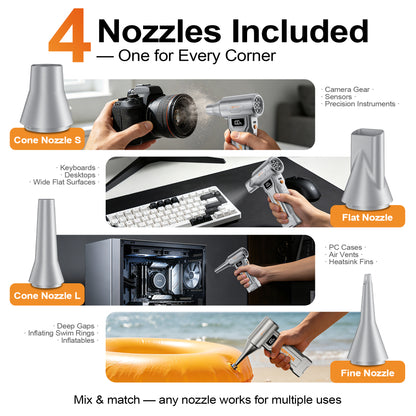 Hopetool S7 Pro Compressed Air Duster,4-Gear Adjustable