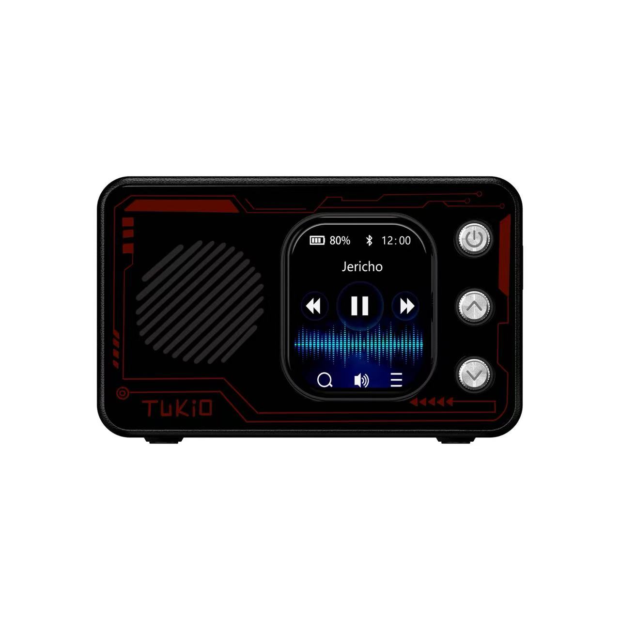 Tukio Touch Screen Bluetooth Speaker with Clock, Mini Portable Speaker with HD Sound, BT 5.4, Hands-Free Calls, Alarm, Weather Perfect for Home/Shower/Beach